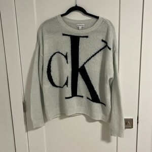 Calvin Klein Jeans Gray Sweater with Black Logo